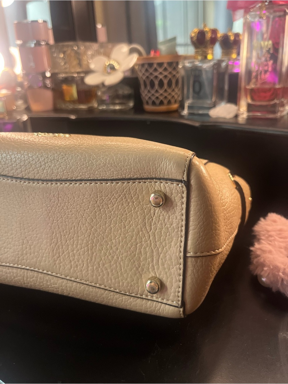 Coach Pebbled Leather Mini Blake Carryall Taupe Top Handle Gold Hardware - Picture 9 of 14